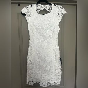 Lulus White Backless Lace Dress - Small, NWT